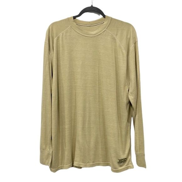 XGO Mens Flame Retardant Tan Long Sleeve Crewneck‎ Shirt 2XL Workwear Outdoor - Picture 1 of 9